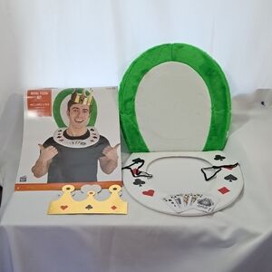 Card-Themed Royal Flush Costume Set with Gold Crown